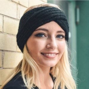 Crossover Knit Headband - Black